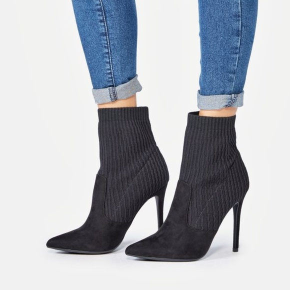 JustFab Shoes - New Black Philomene Sock Bootie